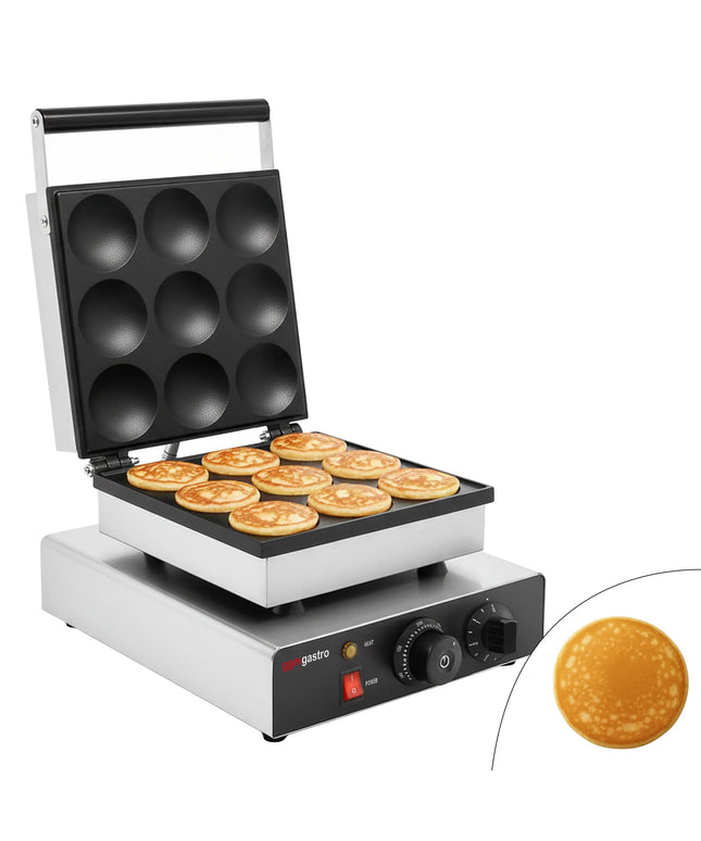 GGM Gastro Commercial Waffle Maker - Single - Manual - 1.75kW - Shape: American Pancakes