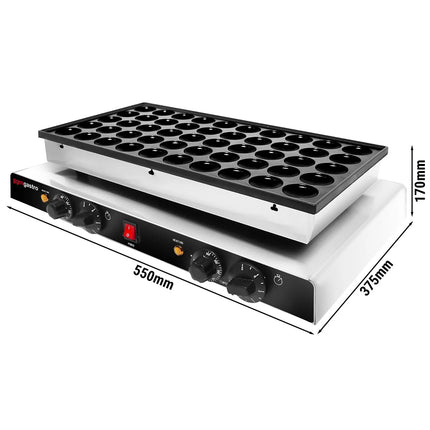 GGM Gastro Commercial Waffle Maker - Single - Manual - 1.7kW - Shape: Poffertjes - Ø 42mm - for 50 pieces - plates with Teflon coating