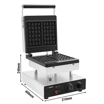 GGM Gastro Commercial Waffle Maker - Single - Manual - 2kW - Shape: Brussels - plates with Teflon coating