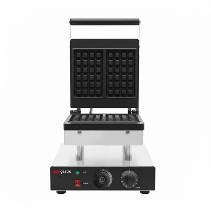 GGM Gastro Commercial Waffle Maker - Single - Manual - 2kW - Shape: Brussels - plates with Teflon coating