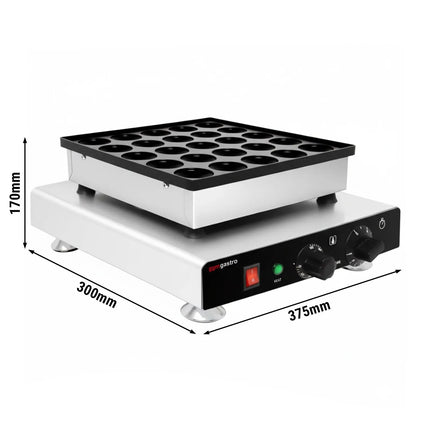 GGM Gastro Commercial Waffle Maker - Single - Manual - 850W - Shape: Poffertjes - for 25 pieces - plates with Teflon coating