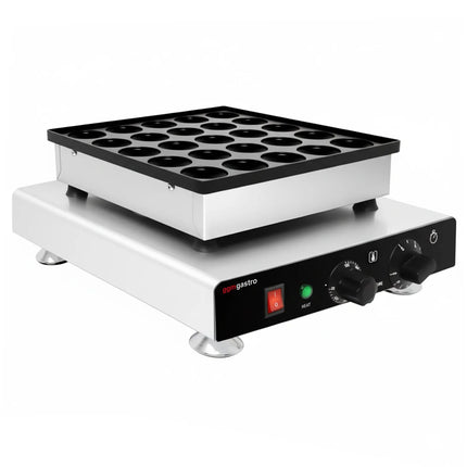 GGM Gastro Commercial Waffle Maker - Single - Manual - 850W - Shape: Poffertjes - for 25 pieces - plates with Teflon coating