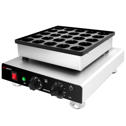 GGM Gastro Commercial Waffle Maker - Single - Manual - 850W - Shape: Poffertjes - for 25 pieces - plates with Teflon coating