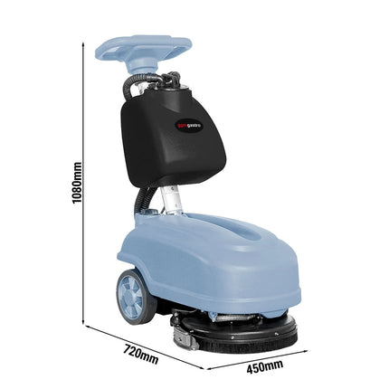 GGM Gastro Commercial Walk-Behind Scrubber Dryer - Work Rate 1350 m²/h - Scrub Width 360mm - Tanks 13L/15L - incl. charging cable