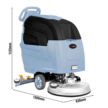 GGM Gastro Commercial Walk-Behind Scrubber Dryer - Work Rate 1850 m²/h - Scrub Width 510mm - Tanks 62L/67L - incl. charging cable