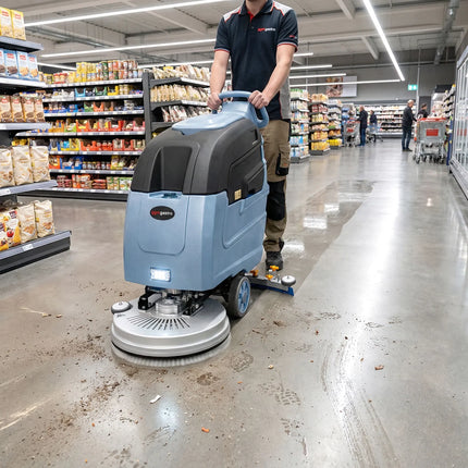 GGM Gastro Commercial Walk-Behind Scrubber Dryer - Work Rate 1850 m²/h - Scrub Width 510mm - Tanks 62L/67L - incl. charging cable