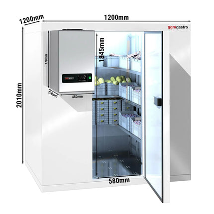 GGM Gastro Commercial Walk-In Cold Room - 1200x1200mm - 1,80m³ (1800L) - incl. Integral Refrigeration Unit