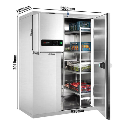GGM Gastro Commercial Walk-In Cold Room - 1200x1200mm - 1,80m³ (1800L) - incl. Integral Refrigeration Unit