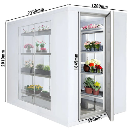 GGM Gastro Commercial Walk-In Cold Room - 1200x2100mm - 3,70m³ (3700L) - with 3 glass sides