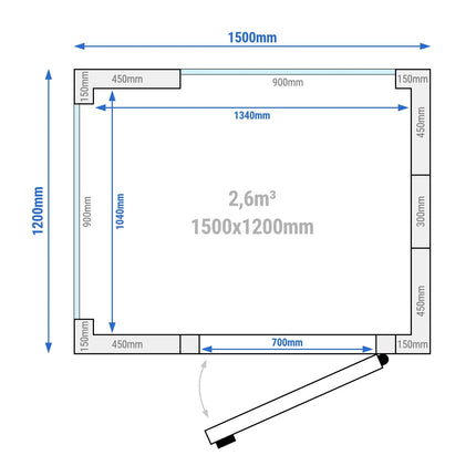 GGM Gastro Commercial Walk-In Cold Room - 1500x1200mm - 2,60m³ (2600L)