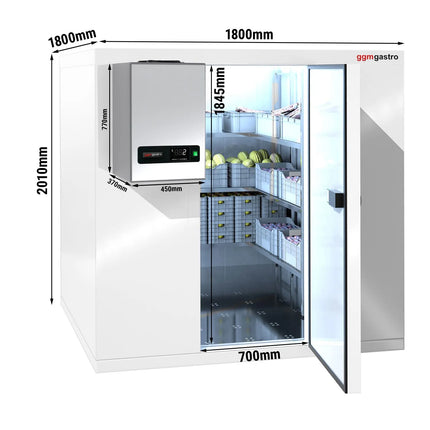 GGM Gastro Commercial Walk-In Cold Room - 1800x1800mm - 4,97m³ (4970L) - incl. Integral Refrigeration Unit