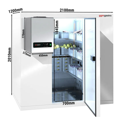 GGM Gastro Commercial Walk-In Cold Room - 2100x1200mm - 3,70m³ (3700L) - incl. Integral Refrigeration Unit