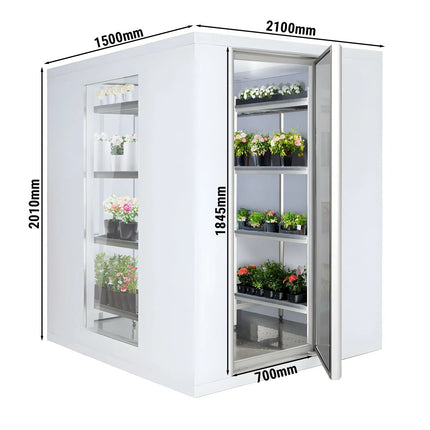 GGM Gastro Commercial Walk-In Cold Room - 2100x1500mm - 4,80m³ (4800L) - with 3 glass sides