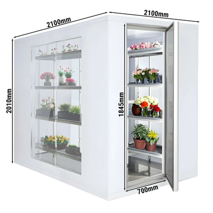 GGM Gastro Commercial Walk-In Cold Room - 2100x2100mm - 6,90m³ (6900L) - with 3 glass sides