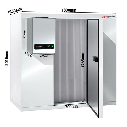 GGM Gastro Commercial Walk-In Freezer Room - 1800x1800mm - 4,30m³ (4300L) - incl. Integral Freezer Unit & Strip Curtains
