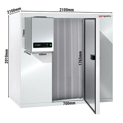 GGM Gastro Commercial Walk-In Freezer Room - 2100x2100mm - 6,10m³ (6100L) - incl. Integral Freezer Unit & Strip Curtains