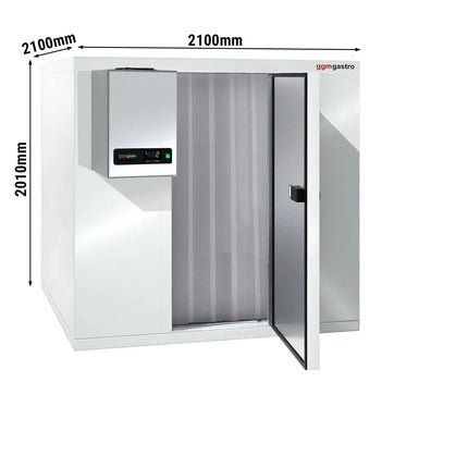 GGM Gastro Commercial Walk-In Freezer Room - 2100x2100mm - 6,10m³ (6100L) - incl. Integral Freezer Unit & Strip Curtains - For UK