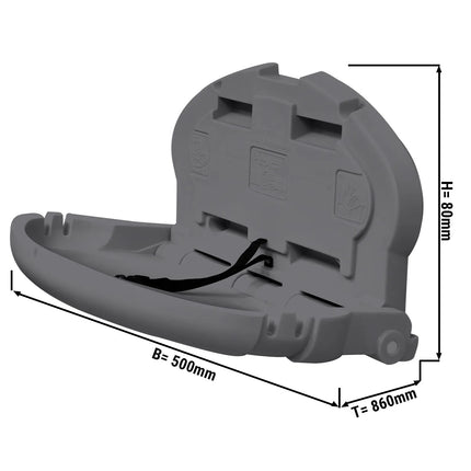 GGM Gastro Commercial Wall-Mounted Changing Table – Horizontal - 860x500mm - Grey - 20 kg