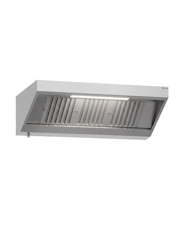 GGM Gastro Commercial Wall-Mounted Extraction Canopy - 1600mm - with Baffle Filters & LED Lighting
