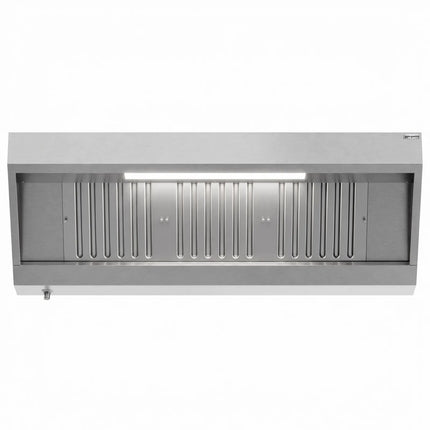 GGM Gastro Commercial Wall-Mounted Extraction Canopy - 1600mm - with Baffle Filters & LED Lighting