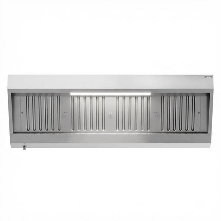 GGM Gastro Commercial Wall-Mounted Extraction Canopy - 1800mm - with Baffle Filters & LED Lighting