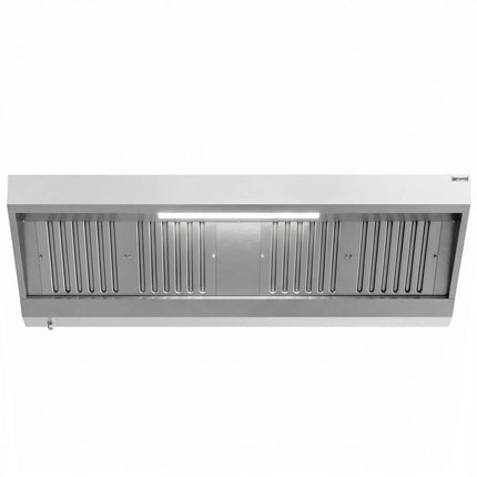 GGM Gastro Commercial Wall-Mounted Extraction Canopy - 2000mm - with Baffle Filters & LED Lighting