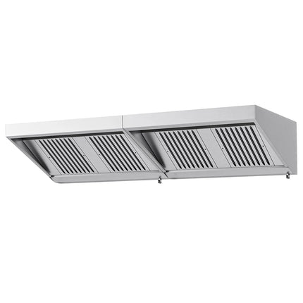 GGM Gastro Commercial Wall-Mounted Extraction Canopy - 2600mm - with Baffle Filters & LED Lighting