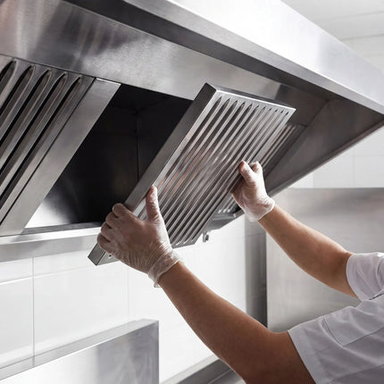 GGM Gastro Commercial Wall-Mounted Extraction Canopy - 2600mm - with Baffle Filters & LED Lighting