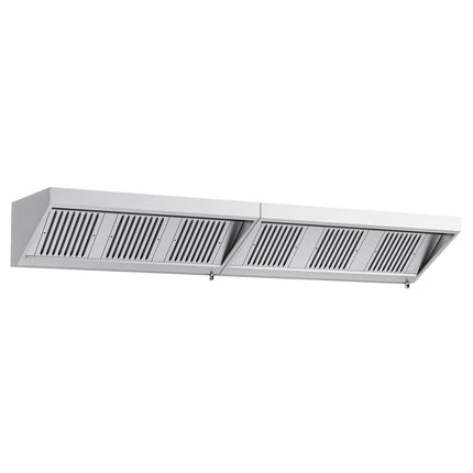 GGM Gastro Commercial Wall-Mounted Extraction Canopy - 3400mm - with Baffle Filters & LED Lighting
