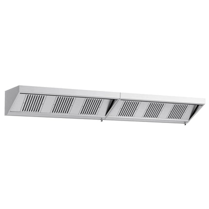 GGM Gastro Commercial Wall-Mounted Extraction Canopy - 4000mm - with Baffle Filters & LED Lighting