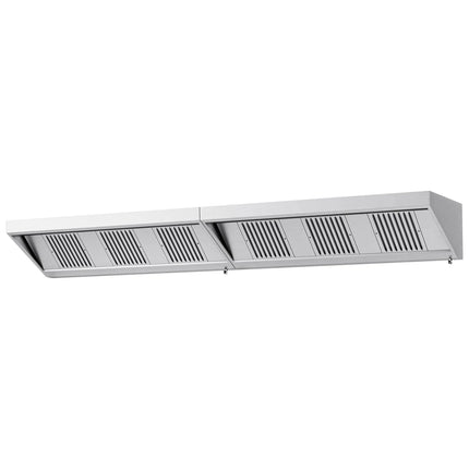 GGM Gastro Commercial Wall-Mounted Extraction Canopy - 4000mm - with Baffle Filters & LED Lighting