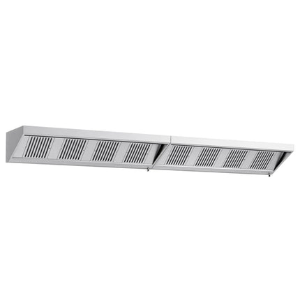 GGM Gastro Commercial Wall-Mounted Extraction Canopy - 4800mm - with Baffle Filters & LED Lighting