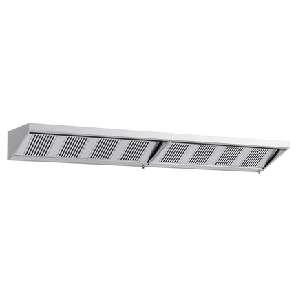 GGM Gastro Commercial Wall-Mounted Extraction Canopy - 4800mm - with Baffle Filters & LED Lighting
