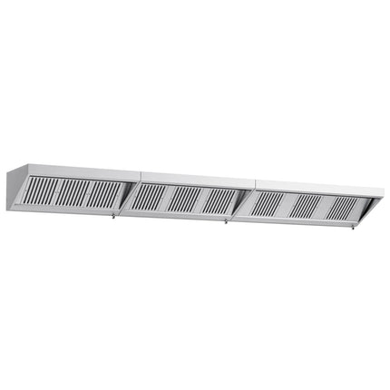 GGM Gastro Commercial Wall-Mounted Extraction Canopy - 5000mm - with Baffle Filters & LED Lighting