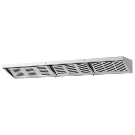 GGM Gastro Commercial Wall-Mounted Extraction Canopy - 5000mm - with Baffle Filters & LED Lighting