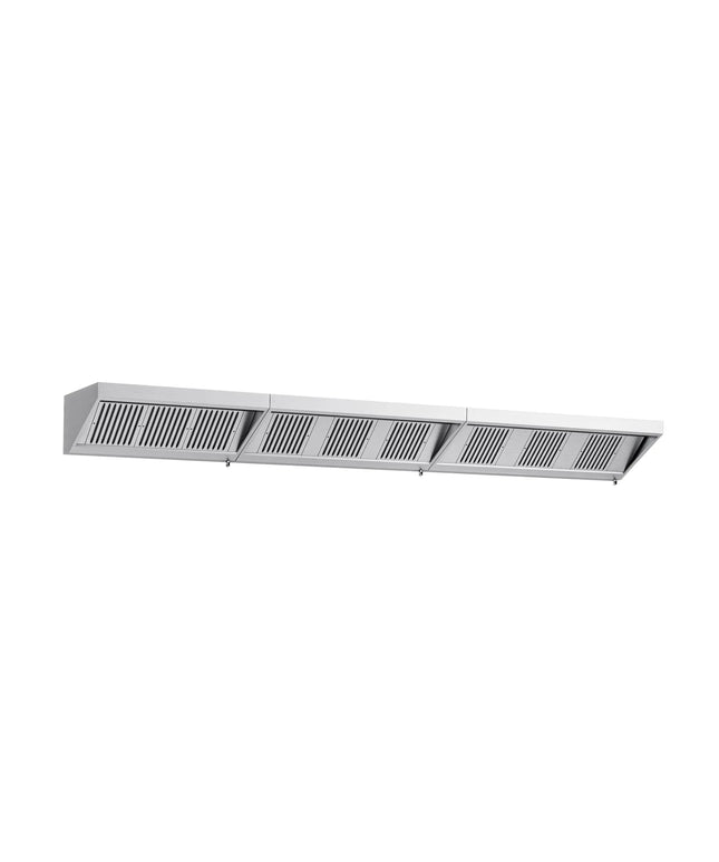 GGM Gastro Commercial Wall-Mounted Extraction Canopy - 5200mm - with Grease Filters & LED Lighting