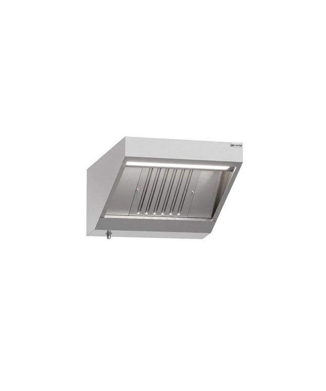 GGM Gastro Commercial Wall-Mounted Extraction Canopy - 800mm - with Baffle Filters & LED Lighting