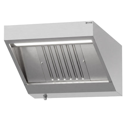 GGM Gastro Commercial Wall-Mounted Extraction Canopy - 800mm - with Baffle Filters & LED Lighting