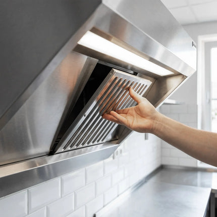 GGM Gastro Commercial Wall-Mounted Extraction Canopy - 800mm - with Baffle Filters & LED Lighting