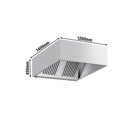 GGM Gastro Commercial Wall-Mounted Extractor Hood – 1200mm – Baffle Filters & Lighting