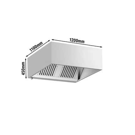 GGM Gastro Commercial Wall-Mounted Extractor Hood – 1200mm – with Baffle Filters & Lighting