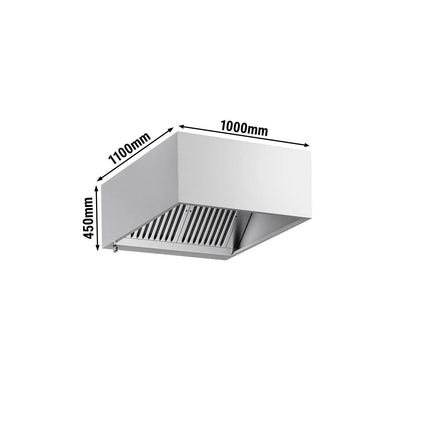 GGM Gastro Commercial Wall-Mounted Extractor Hood – 2200mm – with Baffle Filters & Lighting