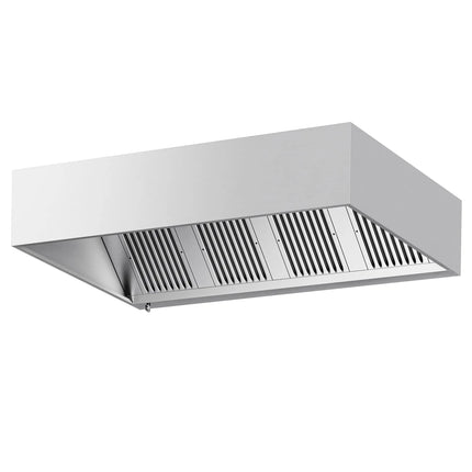 GGM Gastro Commercial Wall-Mounted Extractor Hood - 2200mm - with Baffle Filters & Lighting