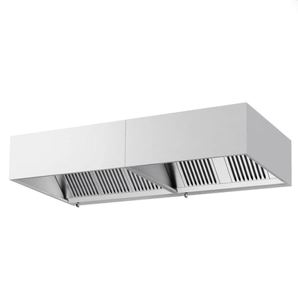 GGM Gastro Commercial Wall-Mounted Extractor Hood - 2600mm - with Baffle Filters & Lighting