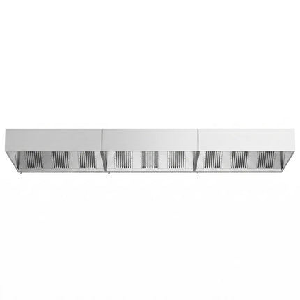 GGM Gastro Commercial Wall-Mounted Extractor Hood - 5800mm - with Baffle Filters & LED Lighting