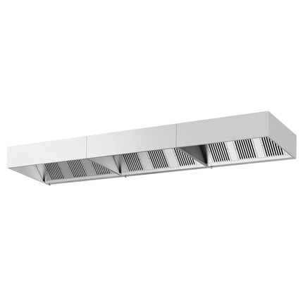 GGM Gastro Commercial Wall-Mounted Extractor Hood - 5800mm - with Baffle Filters & LED Lighting