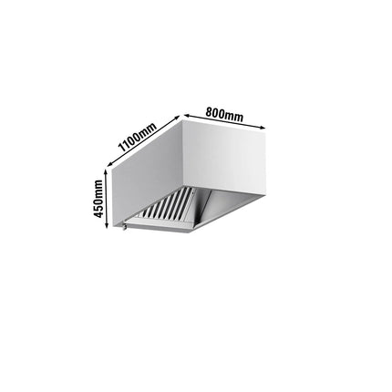 GGM Gastro Commercial Wall-Mounted Extractor Hood – 800mm – with Baffle Filters & Lighting