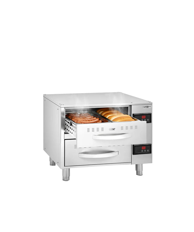 GGM Gastro Commercial Warming Drawers - 2-Drawer - 2 × GN 1/1 - 4kW - 824x578x680mm