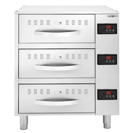 GGM Gastro Commercial Warming Drawers - 3-Drawer - 3 × GN 1/1 - 6kW - 824x578x957mm
