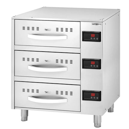 GGM Gastro Commercial Warming Drawers - 3-Drawer - 3 × GN 1/1 - 6kW - 824x578x957mm